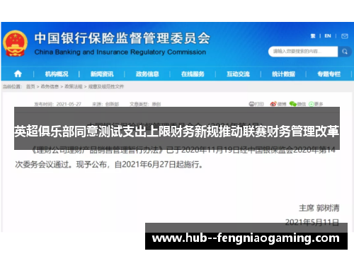 英超俱乐部同意测试支出上限财务新规推动联赛财务管理改革
